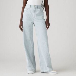 Levi's - High-Rise Cinch Baggy Carpenter Jeans - Striped, 29